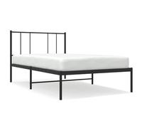 ATOMSTACK MAKER Lit en acier noir 90 x 190 cm avec tête de lit style moderne, structure robuste avec pieds centraux et sommier réglable en hauteur, idéal pour chambre à coucher - montage facile