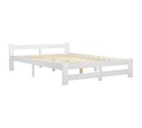 ATOMSTACK MAKER Lit en bois de pin massif blanc 180 x 200 cm, cadre robuste avec 22 cm de hauteur libre, idéal pour chambre à coucher, montage facile, design classique et élégant