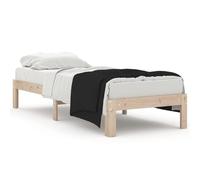 ATOMSTACK MAKER Lit en bois massif de pin naturel 75 x 190 cm - Cadre simple avec sommier intégré en contreplaqué, design compact pour les petits espaces, sans traitement chimique