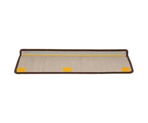 ATOMSTACK MAKER Lot de 15 tapis d'escalier antidérapants et insonorisants - Marron - 65 x 21 x 4 cm - En 100 % polypropylène - Lavable et pliable avec ruban adhésif double face - Pour escaliers en