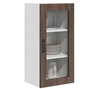 ATOMSTACK MAKER Lot de 2 armoires de cuisine (40 x 31 x 80 cm), aspect chêne marron, matériau en bois avec portes coulissantes, armoire murale moderne et durable pour cuisine et intérieur
