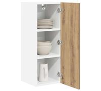 ATOMSTACK MAKER Lot de 2 armoires de cuisine suspendues - Armoire moderne en bois de chêne Artisan et blanc, 30 x 31 x 80 cm, avec porte, max. 120 kg, pour cuisine encastrée