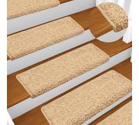 ATOMSTACK MAKER Lot de 30 tapis d'escalier antidérapants - Crème - 65 x 21 x 4 cm - Non-tissé aiguilleté en polypropylène - Insonorisant, chaud et lavable - Avec ruban adhésif double face pour
