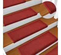 ATOMSTACK MAKER Lot de 30 tapis d'escalier antidérapants et insonorisants en 100 % polypropylène avec ruban adhésif double face Rouge 65 x 21 x 4 cm