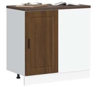 ATOMSTACK MAKER Meuble bas de cuisine Porto aspect chêne marron, 86 x 46 x 81,5 cm, avec pieds réglables, matériau en bois, charge jusqu'à 70 kg, pour four et rangement