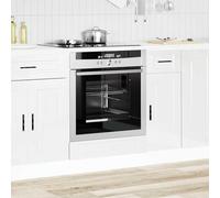 ATOMSTACK MAKER Meuble de four Porto 60 cm, blanc brillant, en bois avec pieds réglables et grand compartiment pour four/micro-ondes, moderne, gain de place, jusqu'à 50 kg