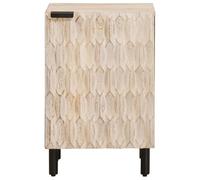 ATOMSTACK MAKER Meuble de salle de bain en bois de manguier massif blanc 38 x 33 x 58 cm avec porte et 2 étagères - peu encombrant, résistant à l'humidité pour petites salles de bain