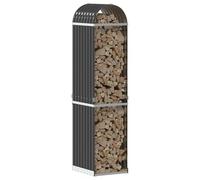 ATOMSTACK MAKER Panier à bûches anthracite 40 x 45 x 170 cm en acier galvanisé - Support pour bois de chauffage pour cheminée et poêle avec fixation murale, bonne ventilation et design résistant aux