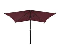 ATOMSTACK MAKER Parasol 2 x 3 m vert avec protection UV, fonction de manivelle et d'inclinaison, 18 LED, mât en aluminium revêtu par pulvérisation - Pour jardin et terrasse, Rouge bordeaux, 300 x 247