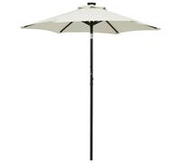 ATOMSTACK MAKER Parasol 200 x 211 cm avec manivelle et fonction d'inclinaison - Tissu polyester résistant aux UV - 12 éclairages - Couleur sable - Pour terrasse et jardin, Sable, 211 x 200 x 200 cm
