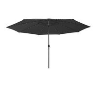 ATOMSTACK MAKER Parasol de jardin 400 x 250 cm avec 32 lampes - Protection UV - Blanc sable - Polyester - Ouverture à manivelle - Ventilation - Pour terrasse et balcon, Noir , 400 x 400 x 250 cm