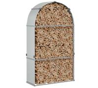 ATOMSTACK MAKER Support à bûches de cheminée 120 x 45 x 210 cm en acier galvanisé - Abri de bois de chauffage résistant aux intempéries avec fixation murale, bonne ventilation et design rustique pour