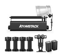 ATOMSTACK R3 PRO Rouleau rotatif au laser, graveur laser, rouleaux rotatifs d'axe Y avec gravure rotative à 360 ° pour la gravure d'objets cylindriques, 4 colonnes de levage supplémentaires