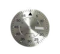 ATOMUSERLY Ensemble Cadran de 33.5mm diamètre for NH36, Mouvement mécanique Automatique, Lumineux Vert, Double Date, fenêtre, Accessoires Montre, 1 pièce(Argent)