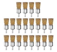 ATOPLEE Lot de 20 brosses métalliques revêtues de laiton avec tige ronde de 6,35 mm de diamètre 25 mm pour enlever la rouille, la corrosion et les surfaces de frottement, pour fixation de perceuse