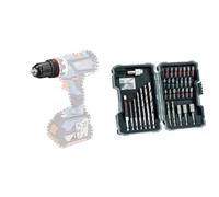 ATORNILLADOR ACCESORIO Accesorio de portabrocas GFA 18-M Professional + 35 pièces Coffret de Forets á HSS et d'embouts de vissage Extra Hard (PH-, Pz-, HEX-, TH-, S-Bit, Accessoires)
