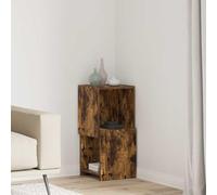 Atosonza Armoire d'angle 30,5 x 30 x 65 cm en chêne fumé avec 2 étagères de rangement pour salon, chambre à coucher, bureau et couloir, design peu encombrant, fixation murale stable
