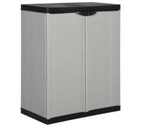 Atosonza Armoire de jardin avec 1 étagère, verrouillable, en PVC robuste et polypropylène, 68 x 40 x 85 cm, idéale pour le jardin, la terrasse, les outils, les dossiers, les chaussures, le rangement