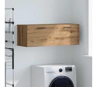 Atosonza Armoire murale 100 x 36,5 x 35 cm - En bois de chêne artisanal - Rangement moderne pour salle de bain, chambre à coucher, salon - Avec deux portes et étagères - Peu encombrant et durable