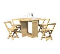 Atosonza Corona Ensemble de table à manger 5 pièces en pin ciré avec table extensible et chaises pliantes pour salle à manger, cuisine, jardin, économie d'espace, durable, moderne