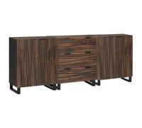 Atosonza Ensemble de meubles de salle de bain marron en bois avec 3 tiroirs - 180 x 33 x 75 cm - Espace de rangement pour lavabo, armoire à miroir, armoire haute, armoire suspendue et salle de bain