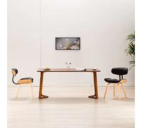 Atosonza Lot de 2 chaises de salle à manger en bois de buyer noir avec revêtement en cuir synthétique, ergonomiques et faciles d'entretien, pour cuisine, salon, assise avec cadre en bois solide et