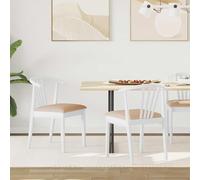 Atosonza Lot de 2 chaises de salle à manger en bois d'hévéa massif avec rembourrage confortable, dossier ergonomique, cadre stable, polyvalent, pour la cuisine, le salon et le bureau
