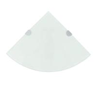 Atosonza Lot de 2 étagères d'angle avec supports chromés - Blanc - 35 x 35 cm - Étagère murale pour cuisine, salle de bain, salon, chambre à coucher - Organiseur de rangement