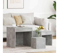 Atosonza Lot de 3 tables d'appoint en bois gris béton pour salon, chambre à coucher, couloir, balcon, canapé, fauteuil, lit, lampe, décoration de plantes