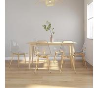Atosonza Lot de 6 chaises de salle à manger transparentes en PET avec structure en métal, dossier ergonomique, facile d'entretien, empilables, hauteur d'assise 47 cm, design moderne pour cuisine