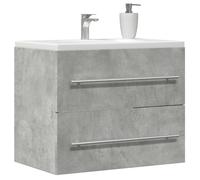 Atosonza Meuble sous lavabo gris béton 60 x 38,5 x 48 cm avec beaucoup d'espace de rangement, peu encombrant pour WC d'invités, ensemble de meubles de salle de bain, armoire suspendue avec étagère et