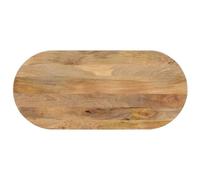 Atosonza Plateau de table ovale 110 x 50 x 2,5 cm en bois de manguier massif pour salle à manger, cuisine, bureau et jardin, bois robuste, surface naturelle, idéal comme remplacement ou kit de
