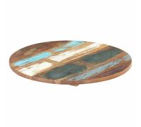Atosonza Plateau de table rond de 50 cm de diamètre en bois massif vieilli de 25 à 27 mm d'épaisseur pour meubles à faire soi-même, table à manger, table basse, table mange-debout avec bord d'arbre