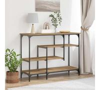 Atosonza Table console en chêne Artisan 100 x 35 x 75 cm avec espace de rangement, pieds réglables, matériau en bois durable et métal, idéale pour le salon, le couloir ou l'entrée, design urbain