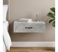 Atosonza Table d'appoint murale gris béton 59 x 34,5 x 17 cm avec tiroir et espace de rangement pour salon, chambre à coucher, couloir, bureau, cave ou garage - Design peu encombrant