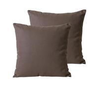 Atout Ciel Coussins Garnis Bicolores en Coton 40x40cm, Gris Anthracite/Taupe, Lot de 2, Carré