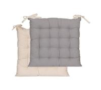 Atout Ciel galette de chaise carrée bicolore 40x40cm, Beige