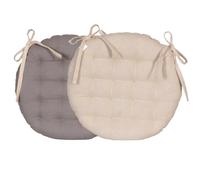 Atout Ciel galette de chaise ronde bicolore D. 40cm, Beige