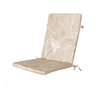 Atout Ciel Lot de 2 Coussins de Fauteuil d'extérieur Bicolore en Tissu déperlant 90x40cm, Beige imprimé/uni