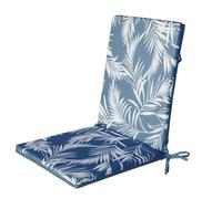 Atout Ciel Lot de 2 Coussins de Fauteuil d'extérieur Bicolore en Tissu déperlant 90x40cm, Bleu imprimé/uni
