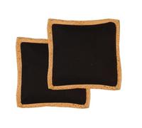 Atout Ciel Lot de 2 Coussins Garnis en Coton et Jute 45 X 45 cm, Noir