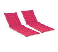 Atout Ciel Lot de 2 Coussins matelassés Bicolores pour Bain de Soleil, transat en Tissu déperlant 190x60cm, Framboise/Beige