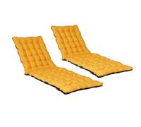 Atout Ciel Lot de 2 Coussins matelassés Bicolores pour Bain de Soleil, transat en Tissu déperlant 190x60cm, Anthracite/Jaune