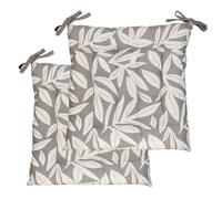 Atout Ciel Lot de 2 Galettes de Chaise carrées Bicolores 40x40cm, Gris imprimé/uni