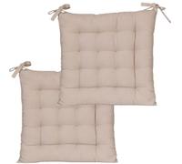 Atout Ciel Lot de 2 Galettes de Chaise carrées Bicolores 40x40cm, Taupe/Anthracite
