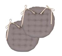 Atout Ciel Lot de 2 Galettes de Chaise Rondes Bicolores D.40cm, Beige/Gris