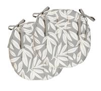 Atout Ciel Lot de 2 Galettes de Chaise Rondes Bicolores D.40cm, Gris imprimé/uni