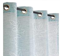 Atout Ciel Lot de 2 Voilages Effet Lin imprimés Gomme à œillets 140x240cm prêts à Poser, Bleu