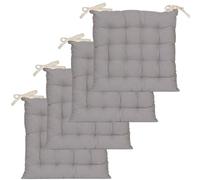 Atout Ciel Lot de 4 Galettes de Chaise carrées Bicolores 40x40cm, Beige/Gris