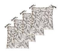 Atout Ciel Lot de 4 Galettes de Chaise carrées Bicolores 40x40cm, Gris imprimé/uni